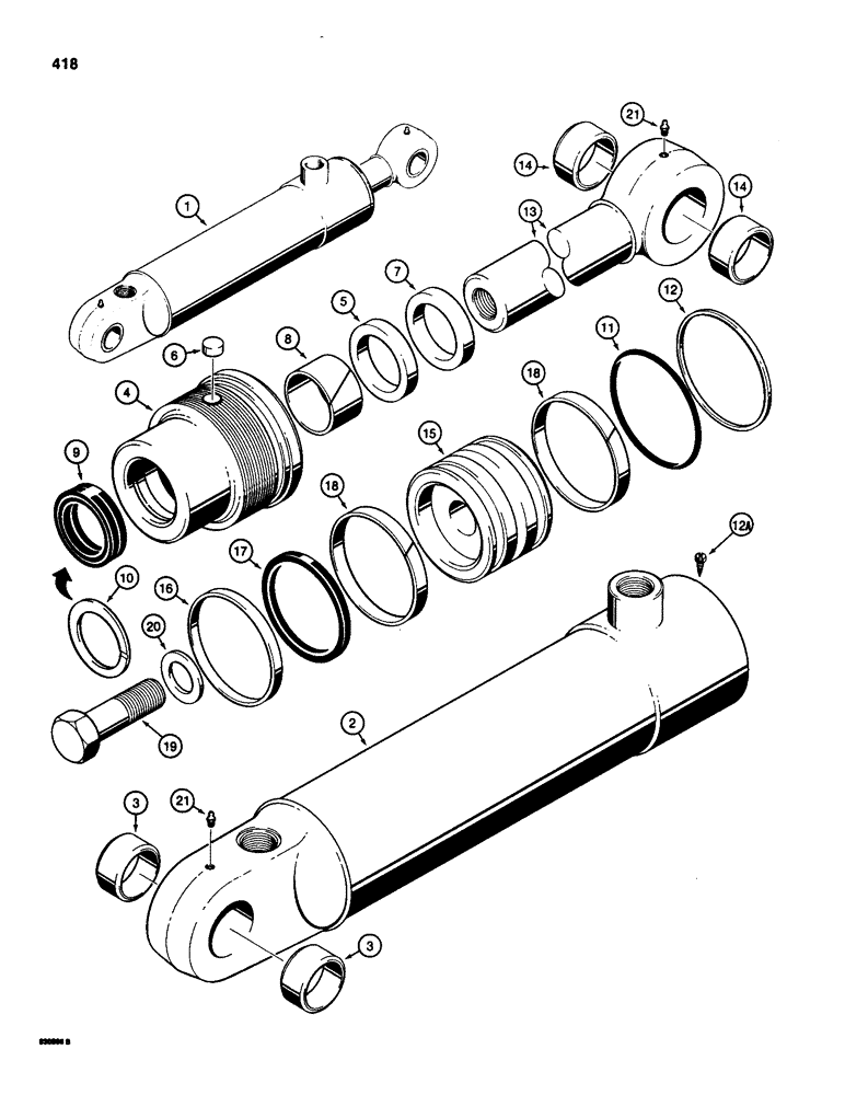 Схема запчастей Case 580D - (418) - G101189 THREE-POINT HITCH LIFT CYLINDER (08) - HYDRAULICS