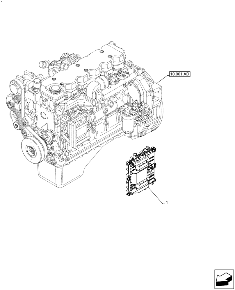 Схема запчастей Case F4DFE613J B006 - (55.015.AA) - ENGINE, CONTROL UNIT (55) - ELECTRICAL SYSTEMS