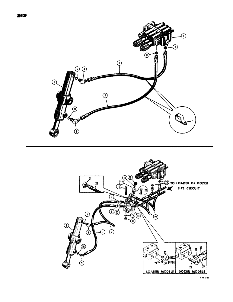 Схема запчастей Case 450 - (212) - RIPPER HYDRAULICS (07) - HYDRAULIC SYSTEM