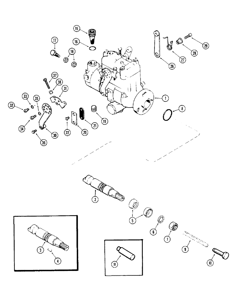 Схема запчастей Case 350 - (066) - INJECTION PUMP (02) - FUEL SYSTEM