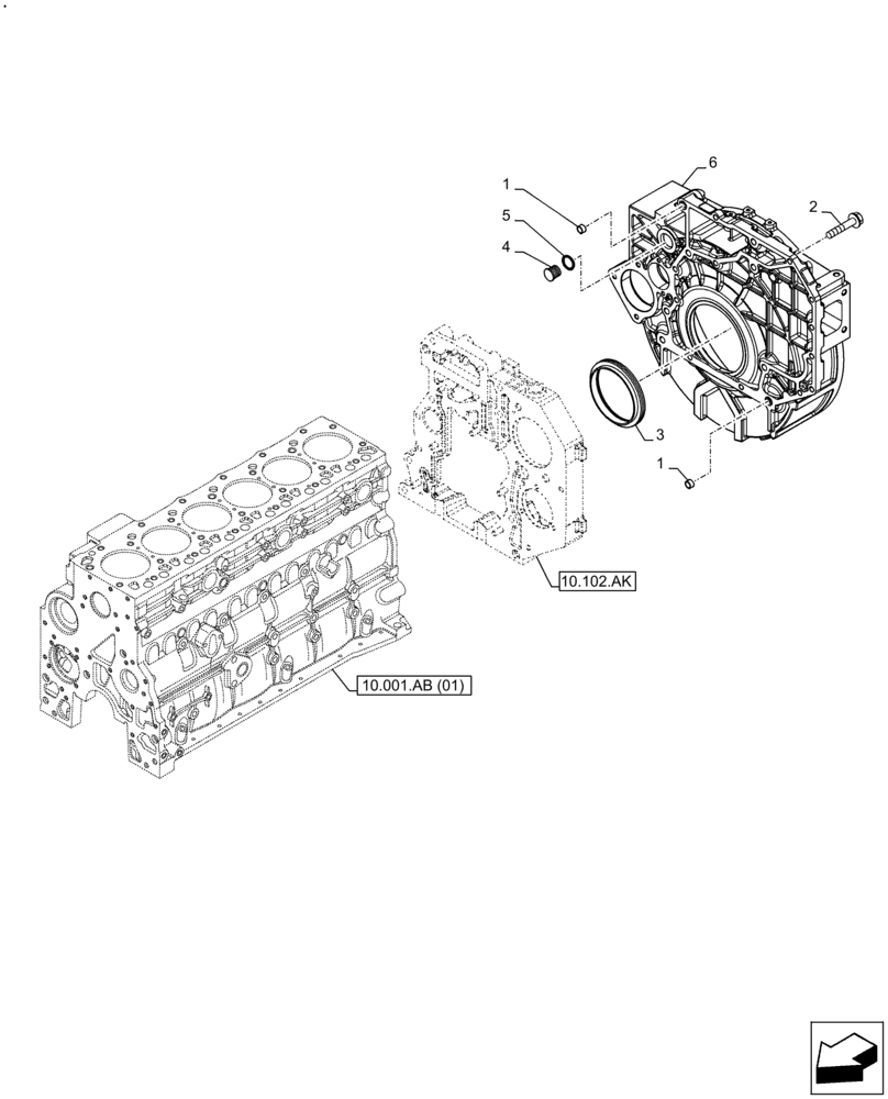 Схема запчастей Case F4HFE613J B005 - (10.103.AK) - ENGINE FLYWHEEL (10) - ENGINE