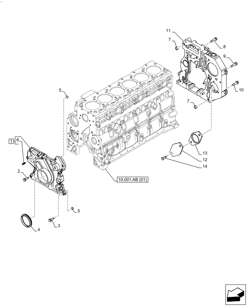 Схема запчастей Case F4HFE613B B006 - (10.102.AK) - CRANKCASE, COVER (10) - ENGINE