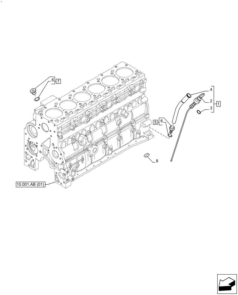 Схема запчастей Case F4HFE613J B005 - (10.304.AS) - DIPSTICK (10) - ENGINE