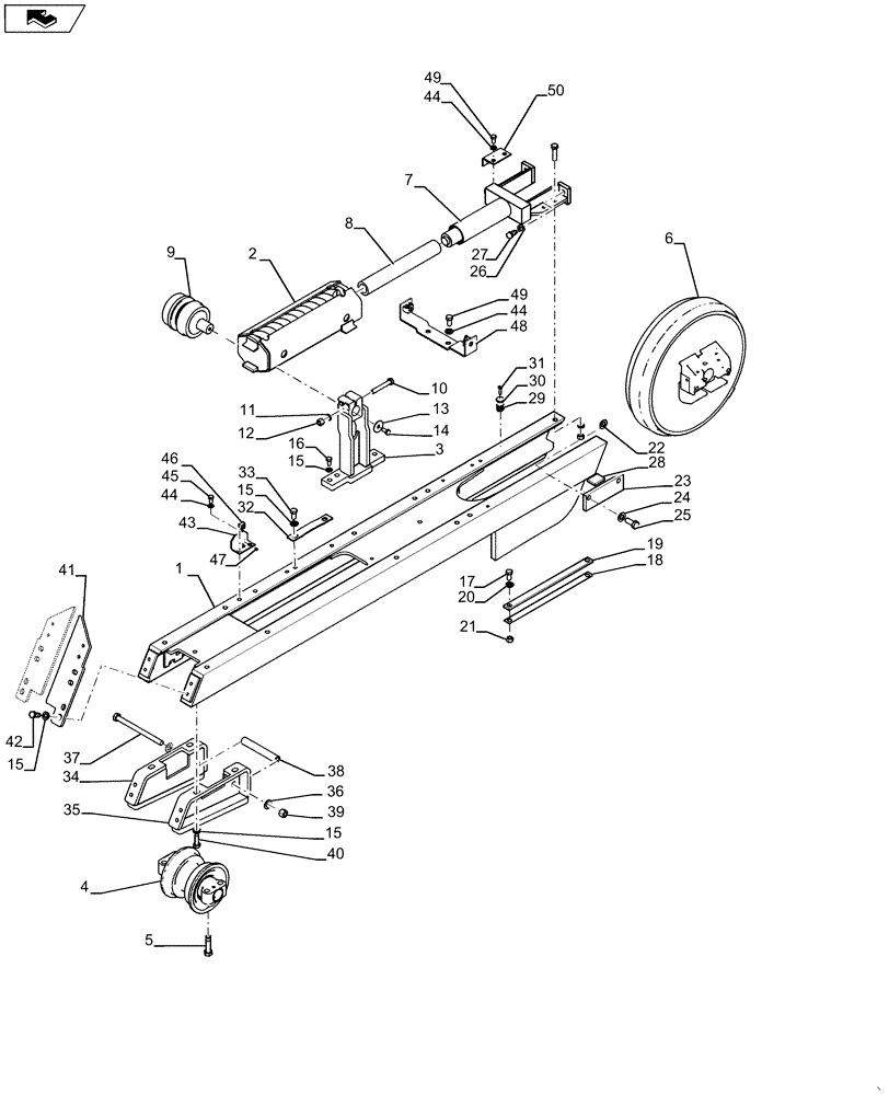 Схема запчастей Case 850M WT/LGP - (48.138.AB[03]) - UNDERCARRIAGE (48) - TRACKS & TRACK SUSPENSION