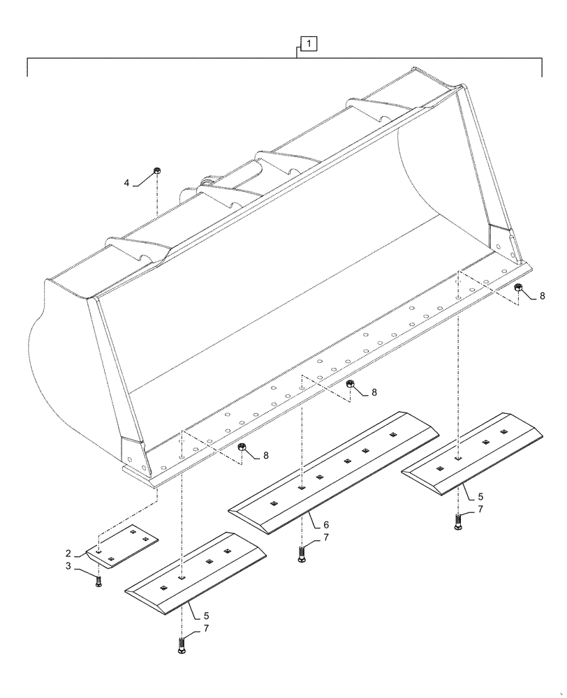 Схема запчастей Case 921F - (82.300.AN) - LOADER BUCKETS BOLT ON EDGE AND SKID PADS (82) - FRONT LOADER & BUCKET