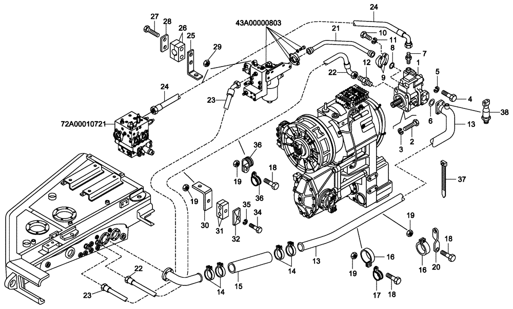 Схема запчастей Case 335 - (43A01010802[001]) - STEERING SYSTEM - HYDRAULIC CIRCUIT (87451604) (09) - Implement / Hydraulics / Frame / Brakes