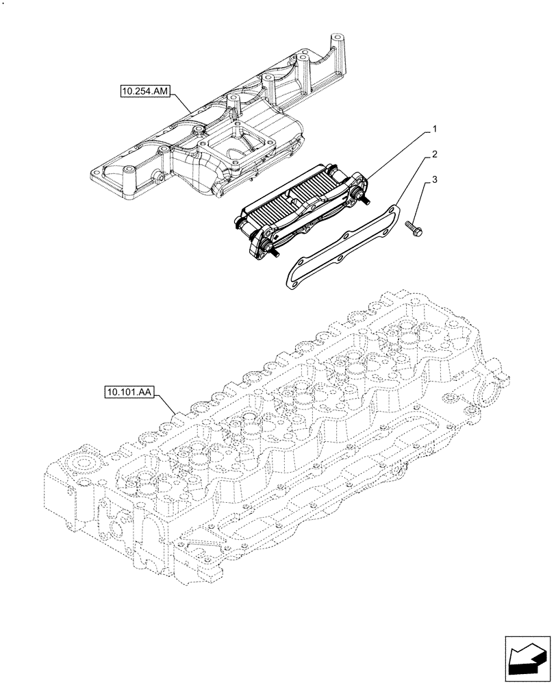 Схема запчастей Case F4HFE613H B003 - (55.202.AA) - MANIFOLD, HEATER (55) - ELECTRICAL SYSTEMS