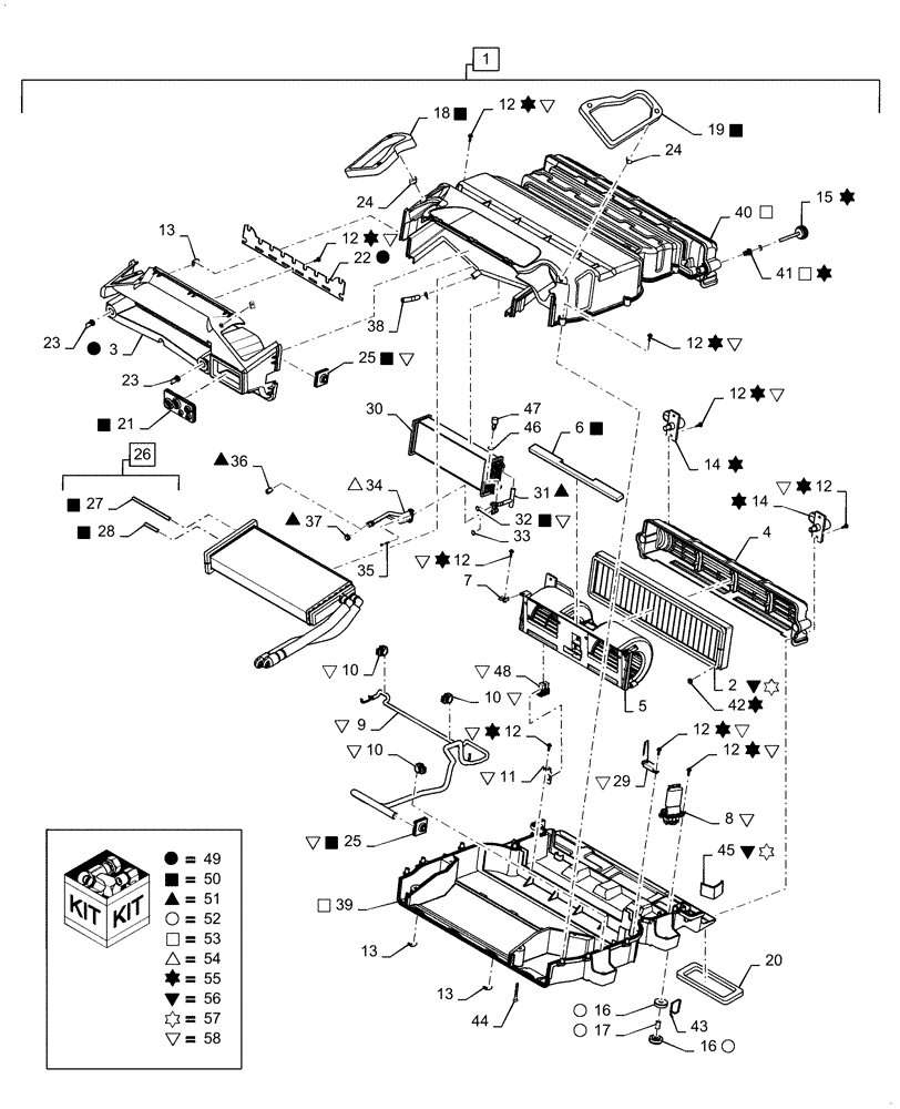 Схема запчастей Case SV250 - (50.100.AP[04]) - HEATER W/ AC (SR175 - TV380) (50) - CAB CLIMATE CONTROL