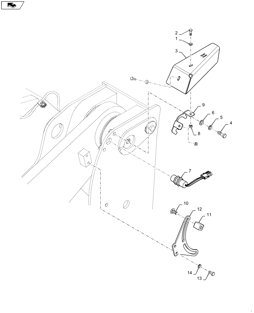 Схема запчастей Case 821F - (55.408.CL[02]) - RETURN TO TRAVEL CONTROL (Z-BAR) (55) - ELECTRICAL SYSTEMS