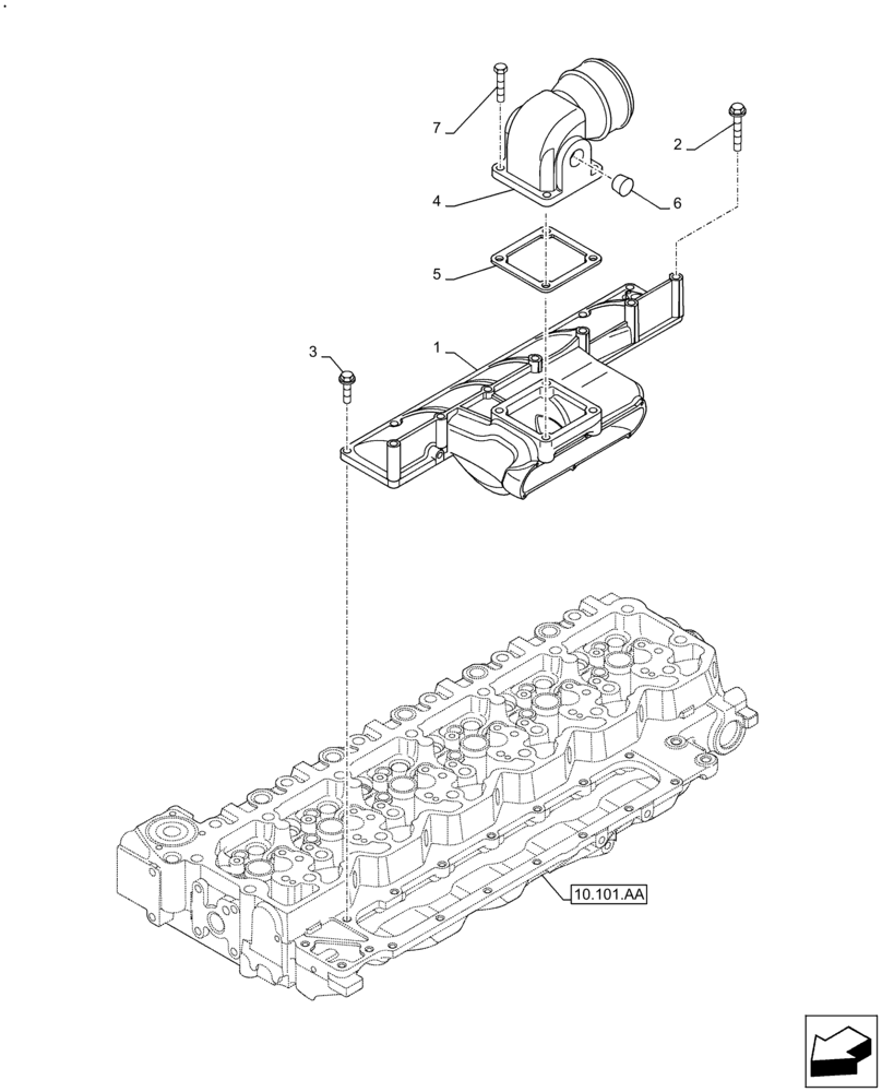 Схема запчастей Case F4HFE613J B005 - (10.254.AM) - MANIFOLD (10) - ENGINE