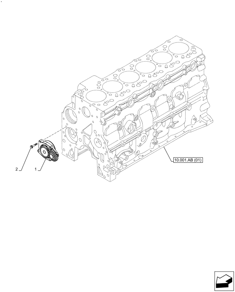 Схема запчастей Case F4HFE613K B002 - (10.304.AC) - ENGINE, OIL, PUMP (10) - ENGINE