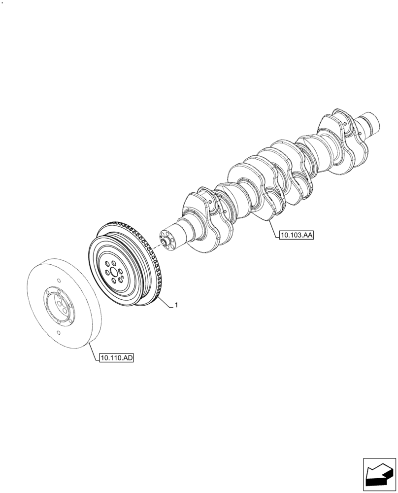 Схема запчастей Case F4HFE613K B002 - (10.103.AG) - CRANKSHAFT & PULLEY (10) - ENGINE