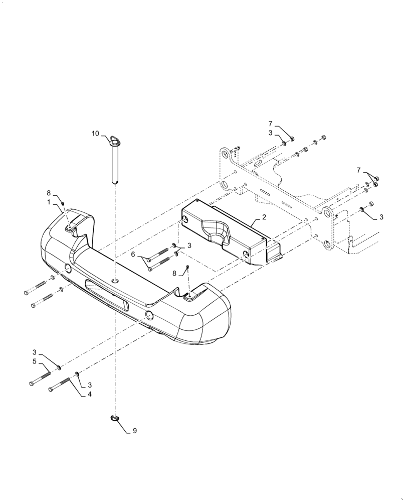 Схема запчастей Case 921F - (39.140.AM[02]) - COUNTERWEIGHT INSTALLATION (39) - FRAMES AND BALLASTING