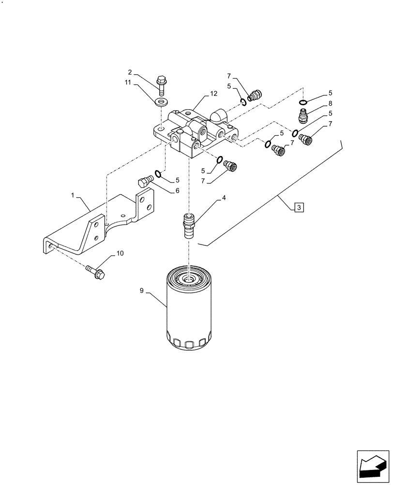 Схема запчастей Case F4HFE613K B002 - (10.206.AG) - FUEL FILTER (10) - ENGINE