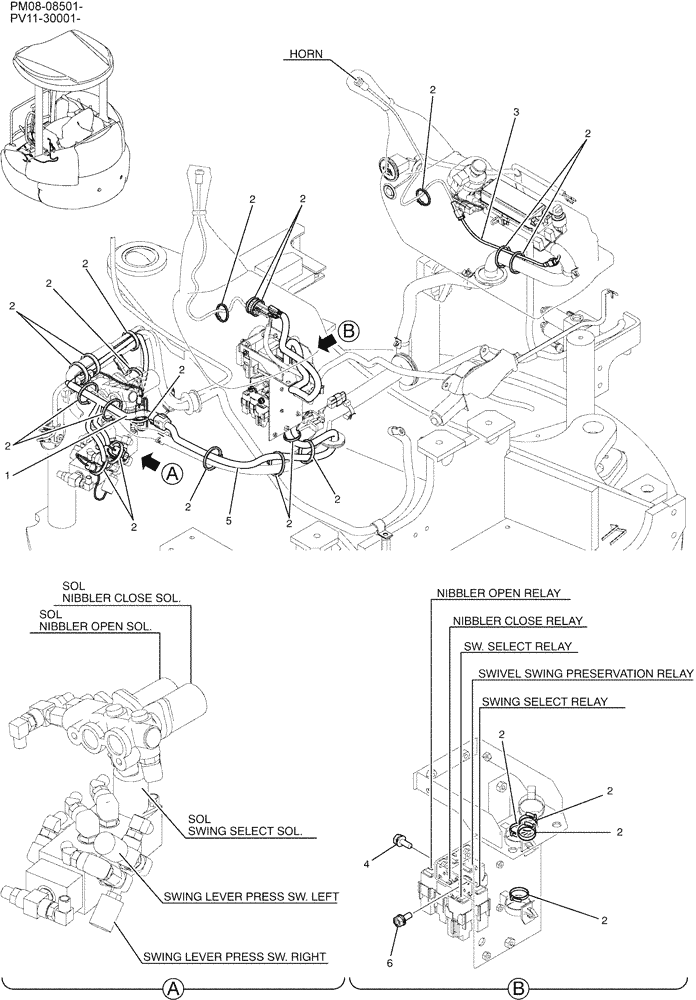 Схема запчастей Case CX27B - (01-075) - HARNESS ASSY (55) - ELECTRICAL SYSTEMS