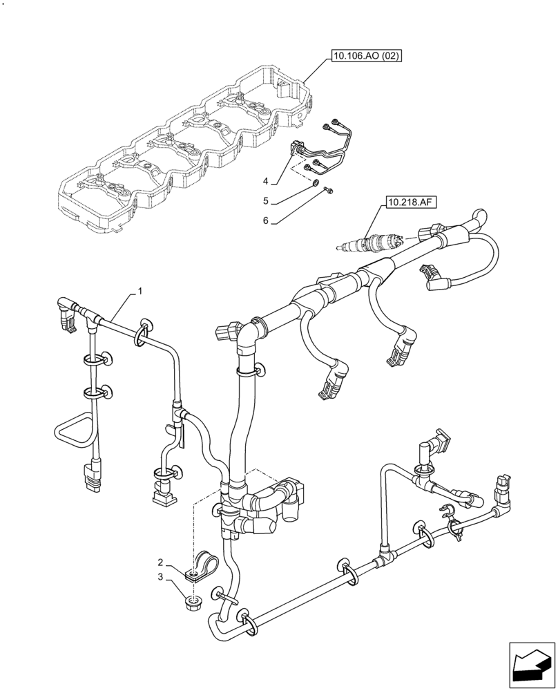 Схема запчастей Case F4HFE613K B002 - (55.010.AA) - ENGINE, CABLE (55) - ELECTRICAL SYSTEMS