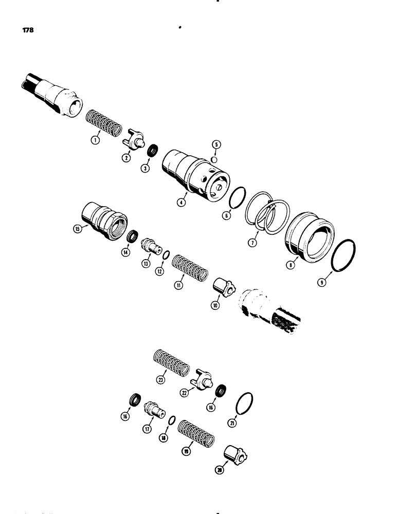 Схема запчастей Case 450B - (178) - HYDRAULIC QUICK DISCONNECT COUPLINGS, FEMALE COUPLING (07) - HYDRAULIC SYSTEM