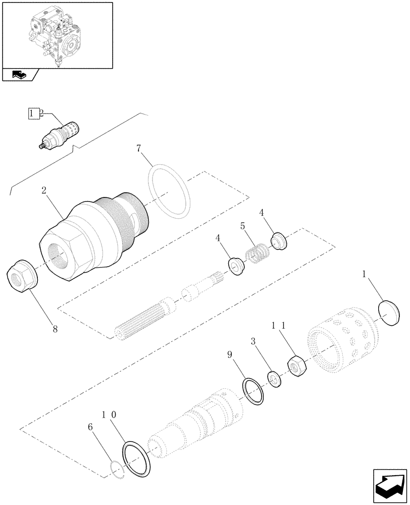 Схема запчастей Case 321E - (1.82.3/02[08]) - VALVE MAX. LOAD CONTROL (07) - HYDRAULIC SYSTEMS