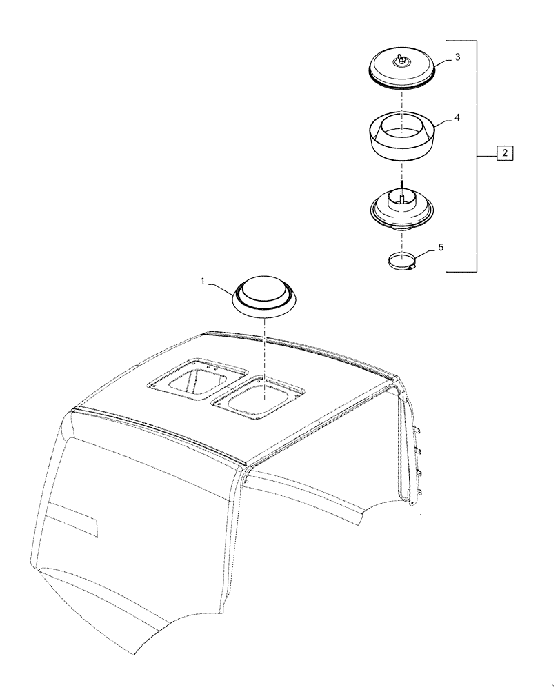 Схема запчастей Case 821F - (10.202.AM) - AIR PRE-CLEANER ASSEMBLY, RAIN CAP (10) - ENGINE