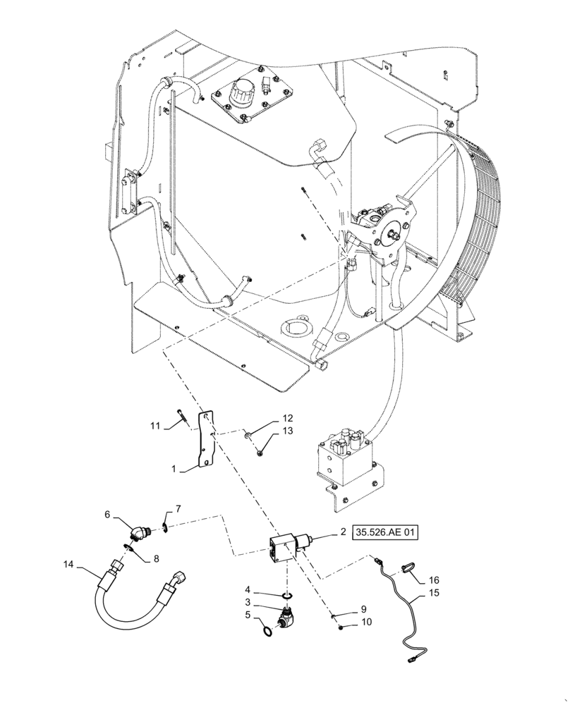 Схема запчастей Case 821F - (35.526.AE) - HEAT LOAD VALVE INSTALLATION (35) - HYDRAULIC SYSTEMS