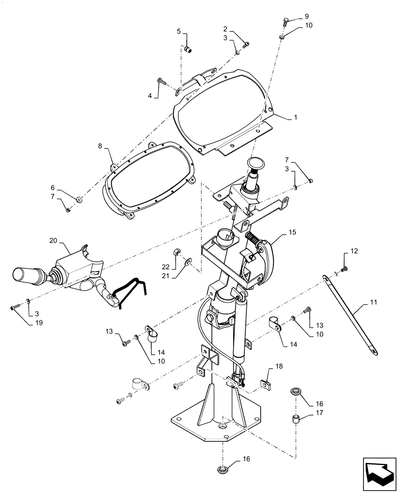 Схема запчастей Case 821F - (41.101.AB) - STEERING COLUMN ASSEMBLY (41) - STEERING