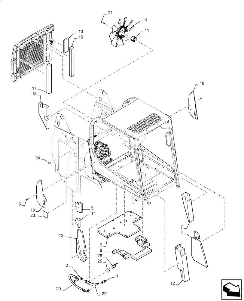 Схема запчастей Case TR270 - (88.100.10[15]) - ENGINE ACCESSORIES EU/OPEN EU (SR200,TR270) (88) - ACCESSORIES