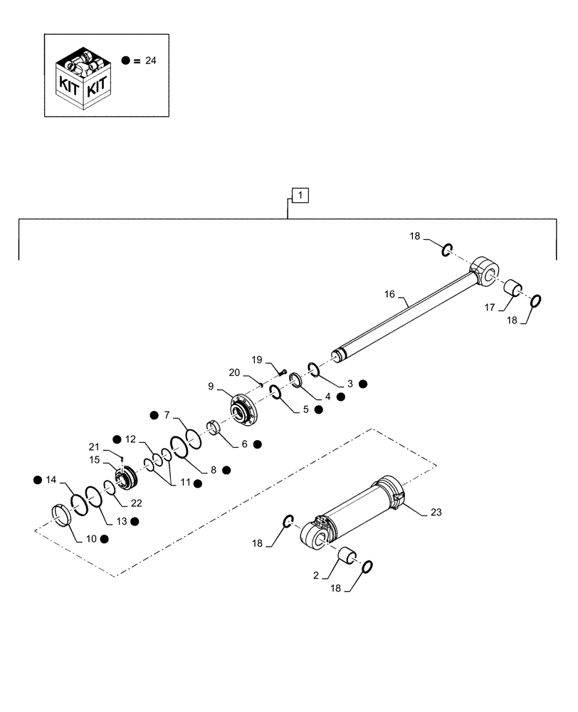 Схема запчастей Case 921F - (35.100.BI[02]) - TILT CYLINDER ASSEMBLY (35) - HYDRAULIC SYSTEMS