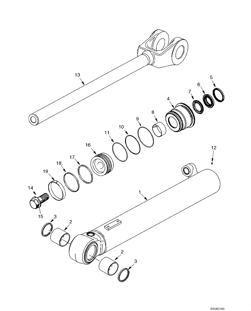 Схема запчастей Case 821F - (35.100.BI[01]) - LIFT CYLINDER ASSEMBLY (35) - HYDRAULIC SYSTEMS