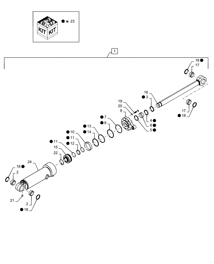 Схема запчастей Case 821F - (35.100.BI) - TILT CYLINDER ASSEMBLY (35) - HYDRAULIC SYSTEMS