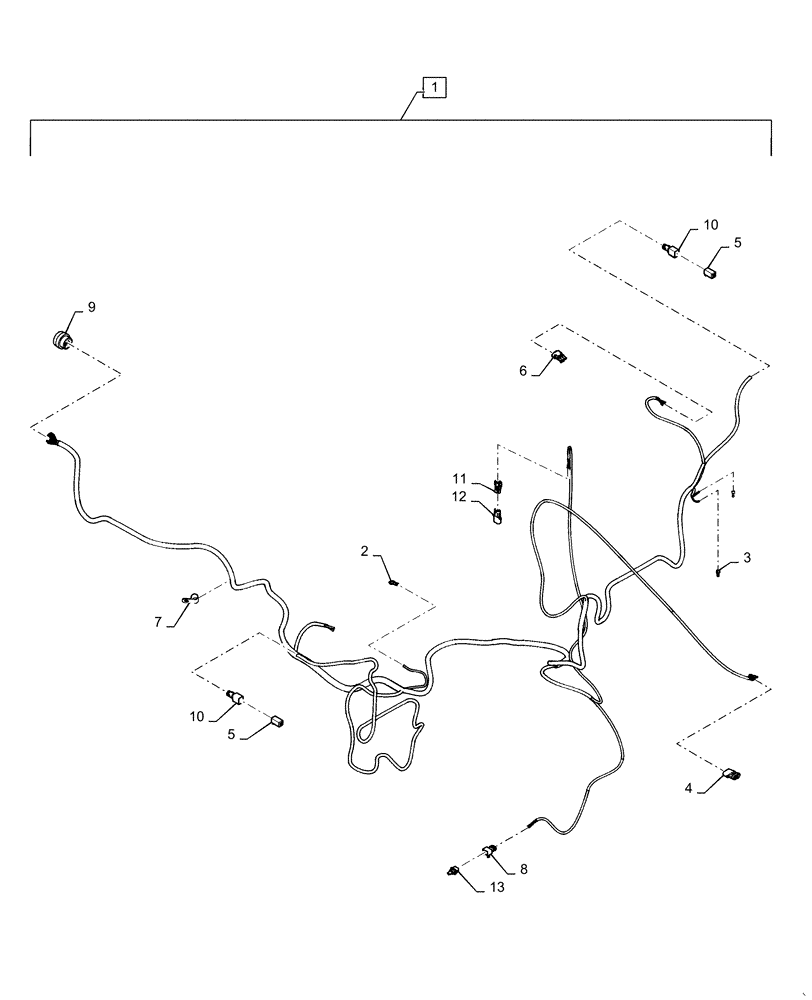 Схема запчастей Case 921F - (55.100.AC) - FRONT CHASSIS WIRE HARNESS ASSEMBLY (55) - ELECTRICAL SYSTEMS