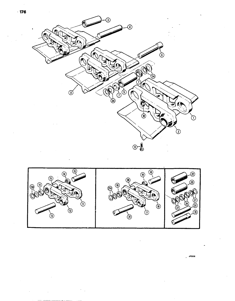 Схема запчастей Case 850 - (176) - TRACK CHAIN - 5 ROLLER (04) - UNDERCARRIAGE