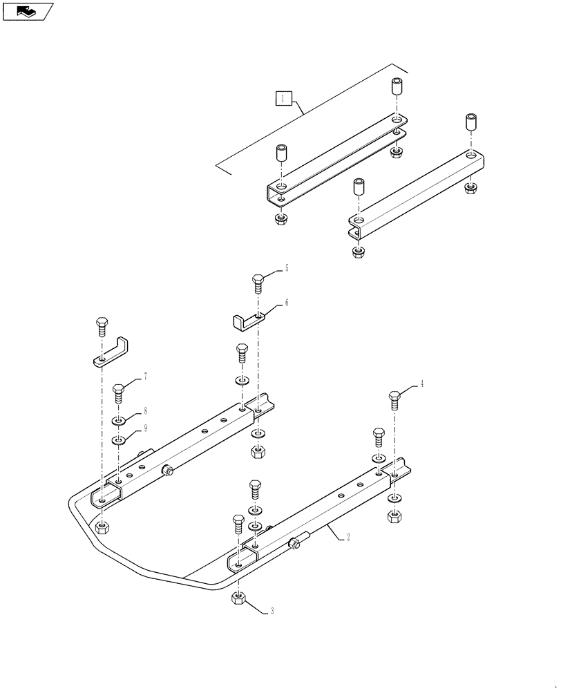 Схема запчастей Case 921F - (90.120.BA) - MECHANICAL SEAT SLIDING GUIDES (90) - PLATFORM, CAB, BODYWORK AND DECALS