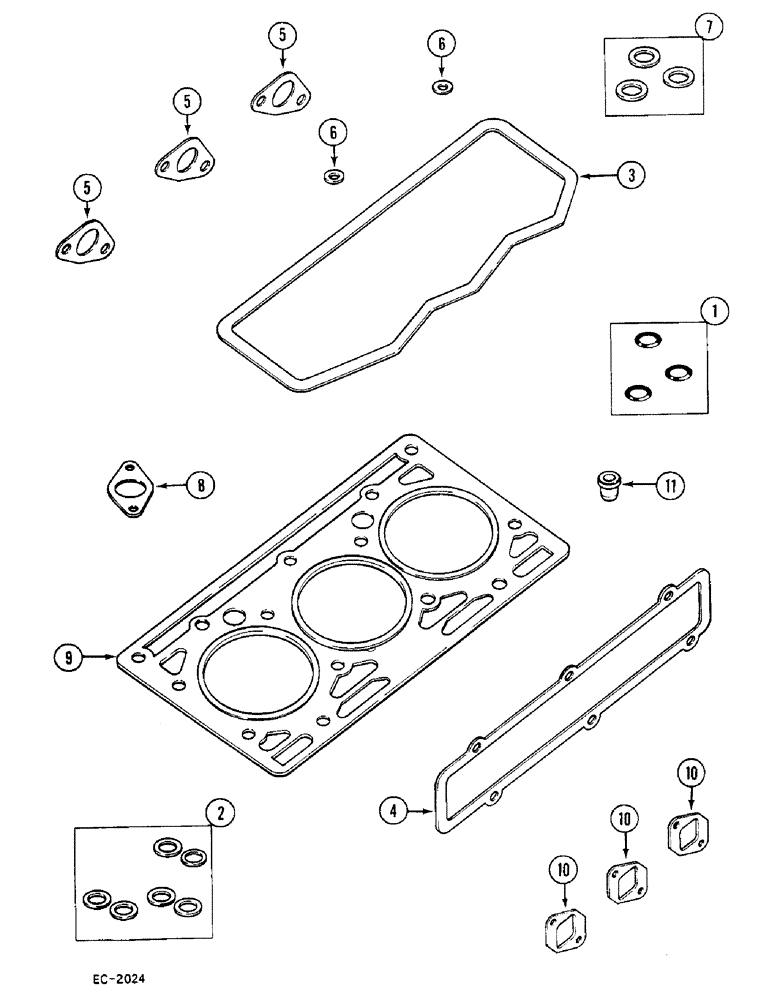 Схема запчастей Case 380B - (2-58) - SERVICE KITS, COMPLETE SERVICE ENGINE (02) - ENGINE