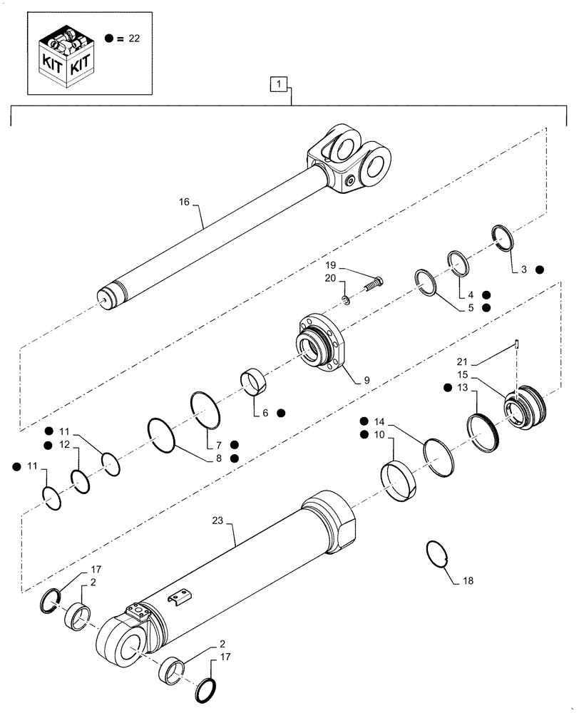 Схема запчастей Case 921F - (35.100.BI[03]) - LIFT CYLINDER ASSEMBLY (35) - HYDRAULIC SYSTEMS