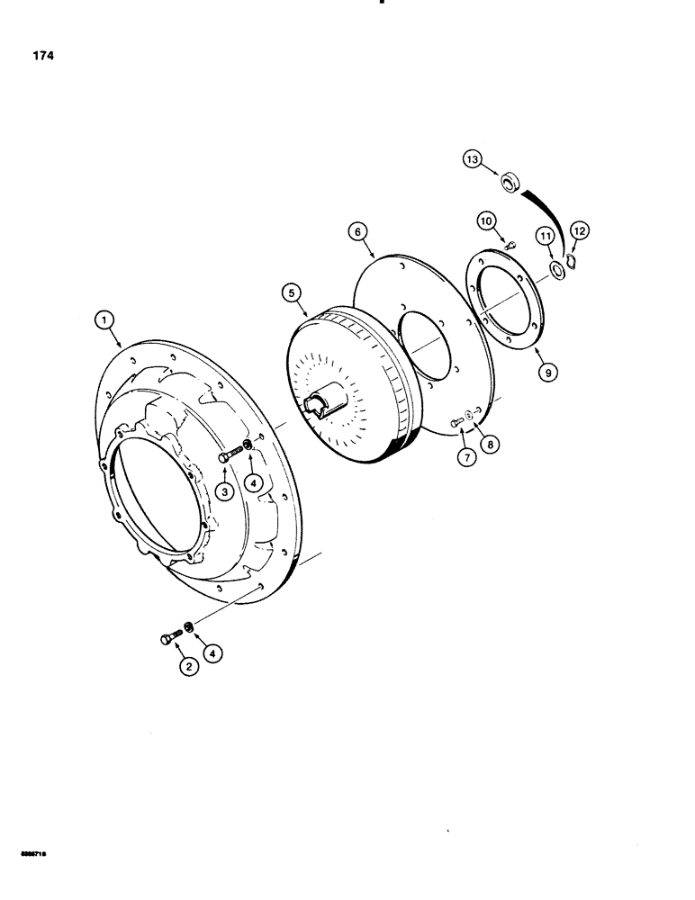 Схема запчастей Case 580E - (174) - TORQUE CONVERTER AND HOUSING (06) - POWER TRAIN