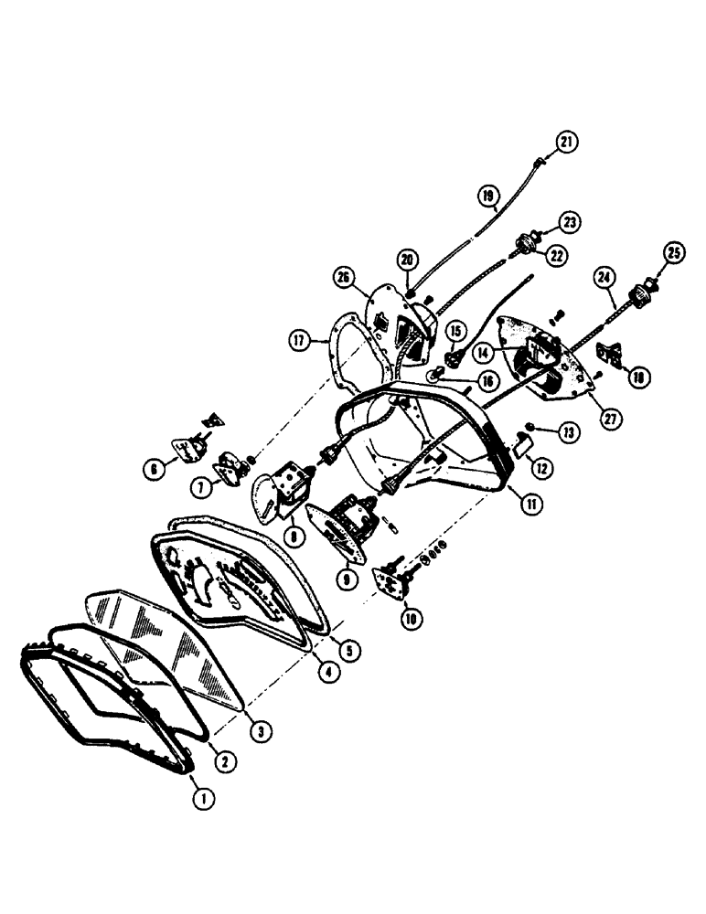 Схема запчастей Case 530CK - (067A) - INSTRUMENT CLUSTER PARTS (55) - ELECTRICAL SYSTEMS