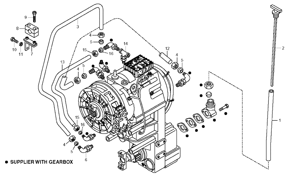 Схема запчастей Case 330 - (16A01000535[01]) - GEARBOX TRANSFORMATION - RETARDER OPTION (03) - Converter / Transmission