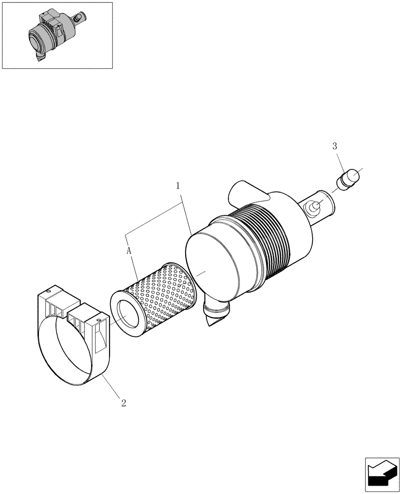 Схема запчастей Case CX16B - (0.001[02]) - AIR CLEANER (10) - ENGINE