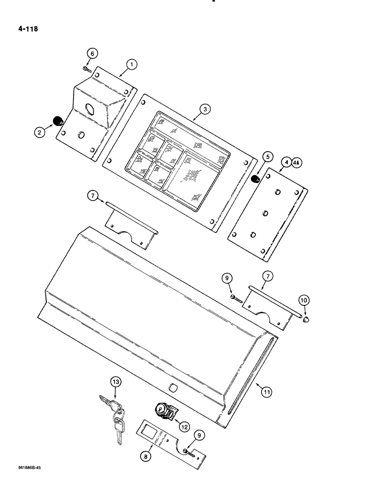 Схема запчастей Case 580K - (04-118) - SIDE INSTRUMENT PANEL (04) - ELECTRICAL SYSTEMS