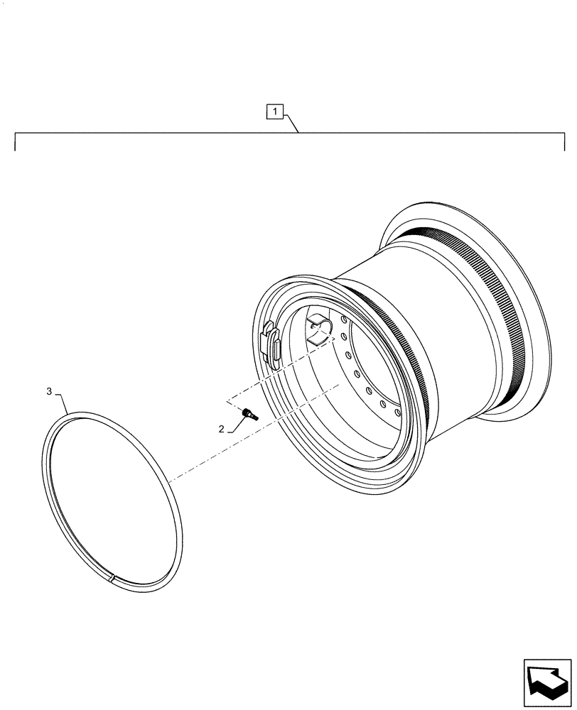 Схема запчастей Case 921F - (44.100.01) - WHEEL ASSEMBLY 921F (44) - WHEELS