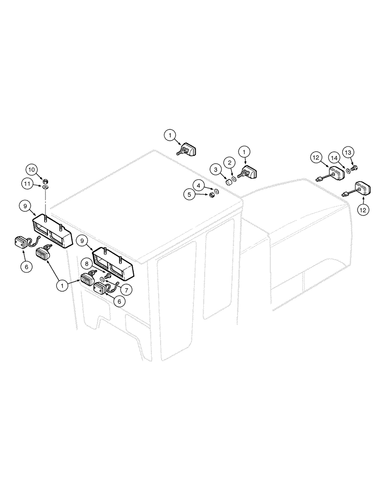 Схема запчастей Case 865 AWD - (04-40[01]) - CAB HEADLIGHT AND LANTERN (04) - ELECTRICAL SYSTEMS