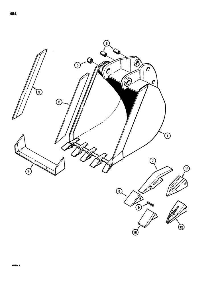 Схема запчастей Case 580D - (484) - BACKHOE BUCKETS, TRENCHING BUCKETS, HEAVY DUTY (09) - CHASSIS/ATTACHMENTS