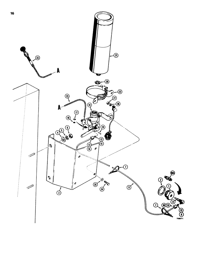 Схема запчастей Case 580C - (016) - COLD START SYSTEM (02) - ENGINE