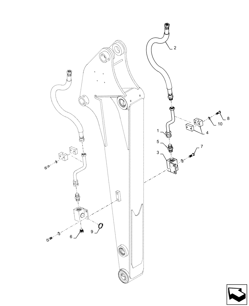 Схема запчастей Case CX36B - (03-023[03]) - HYD LINES, ARM (NIBBLER AND BREAKER) (35) - HYDRAULIC SYSTEMS