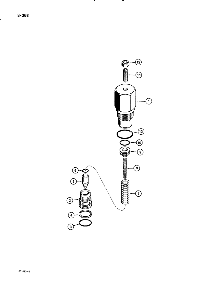 Схема запчастей Case 580K - (08-368) - LOADER CONTROL VALVE, CIRCUIT RELIEF VALVE (08) - HYDRAULICS