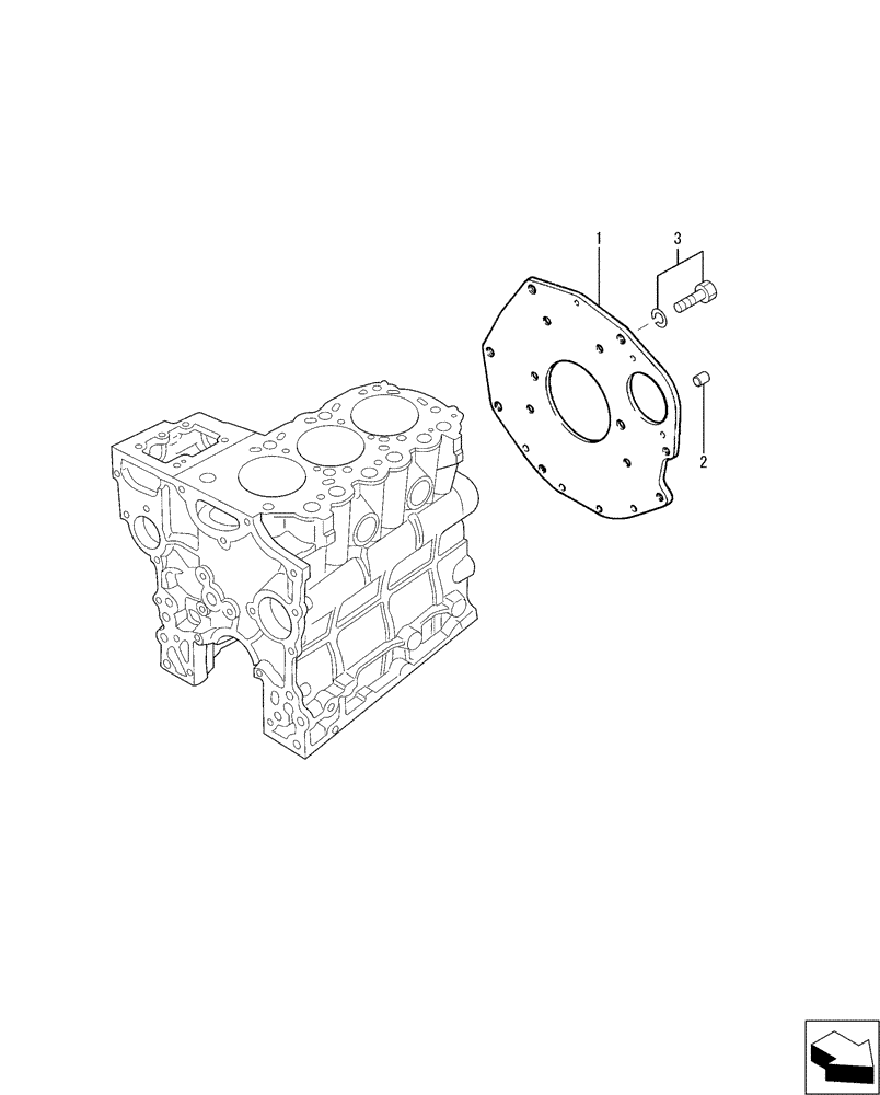 Схема запчастей Case CX17B - (08-008) - FLYWHEEL HOUSING (10) - ENGINE