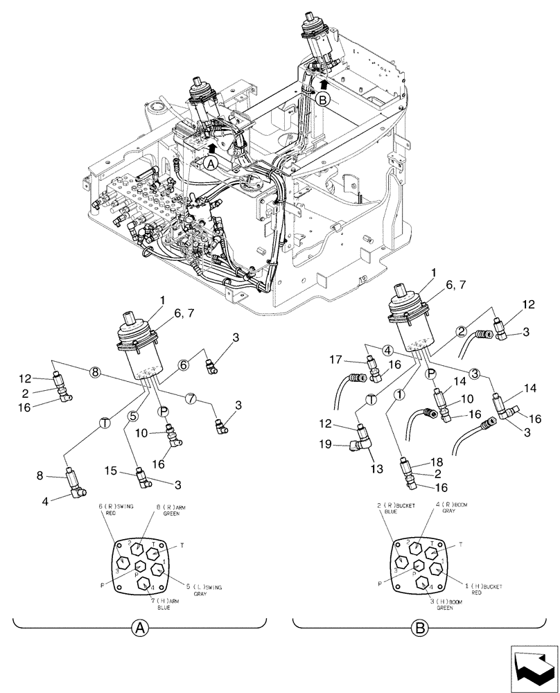 Схема запчастей Case CX17B - (01-026[01]) - VALVE INSTAL (35) - HYDRAULIC SYSTEMS