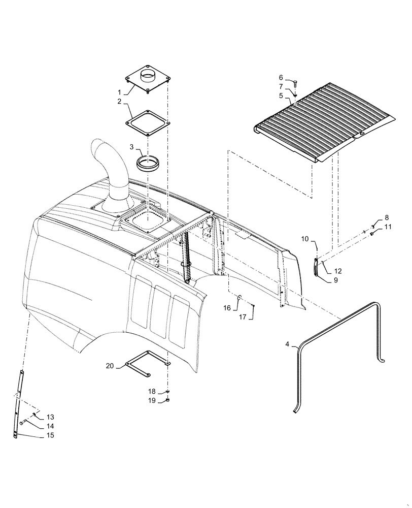 Схема запчастей Case 921F - (90.100.AE[02]) - HOOD MOUNTING HARDWARE (90) - PLATFORM, CAB, BODYWORK AND DECALS