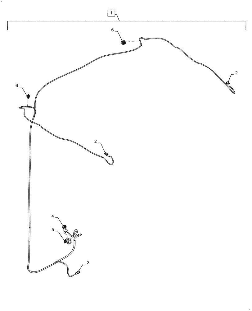 Схема запчастей Case 821F - (55.511.AM) - HEATED REARVIEW MIRROR WIRE HARNESS (55) - ELECTRICAL SYSTEMS