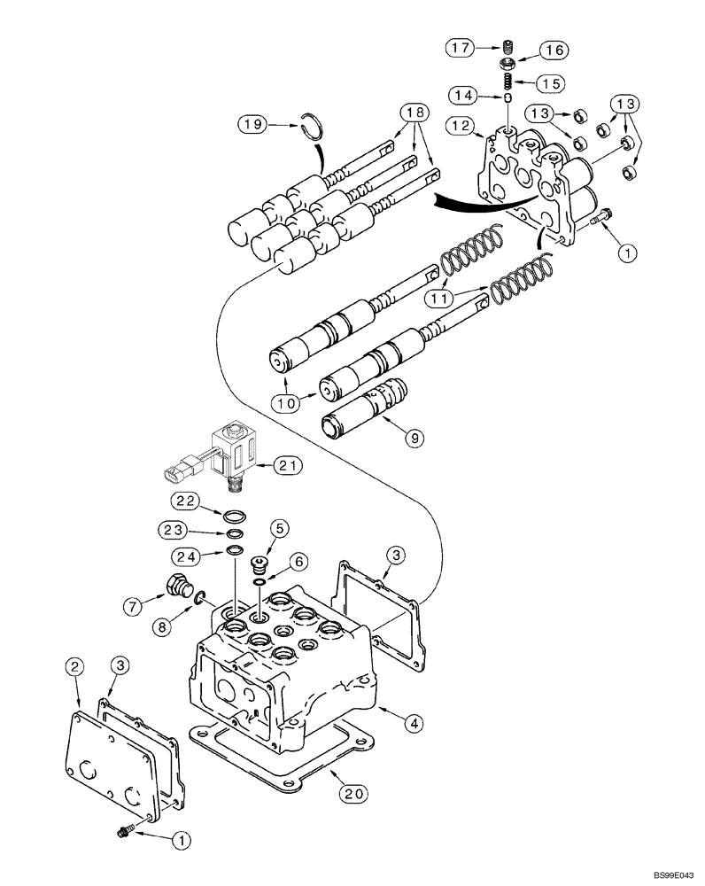 Схема запчастей Case 550H-IND - (06-11) - TRANSMISSION, VALVE, CONTROL (06) - POWER TRAIN